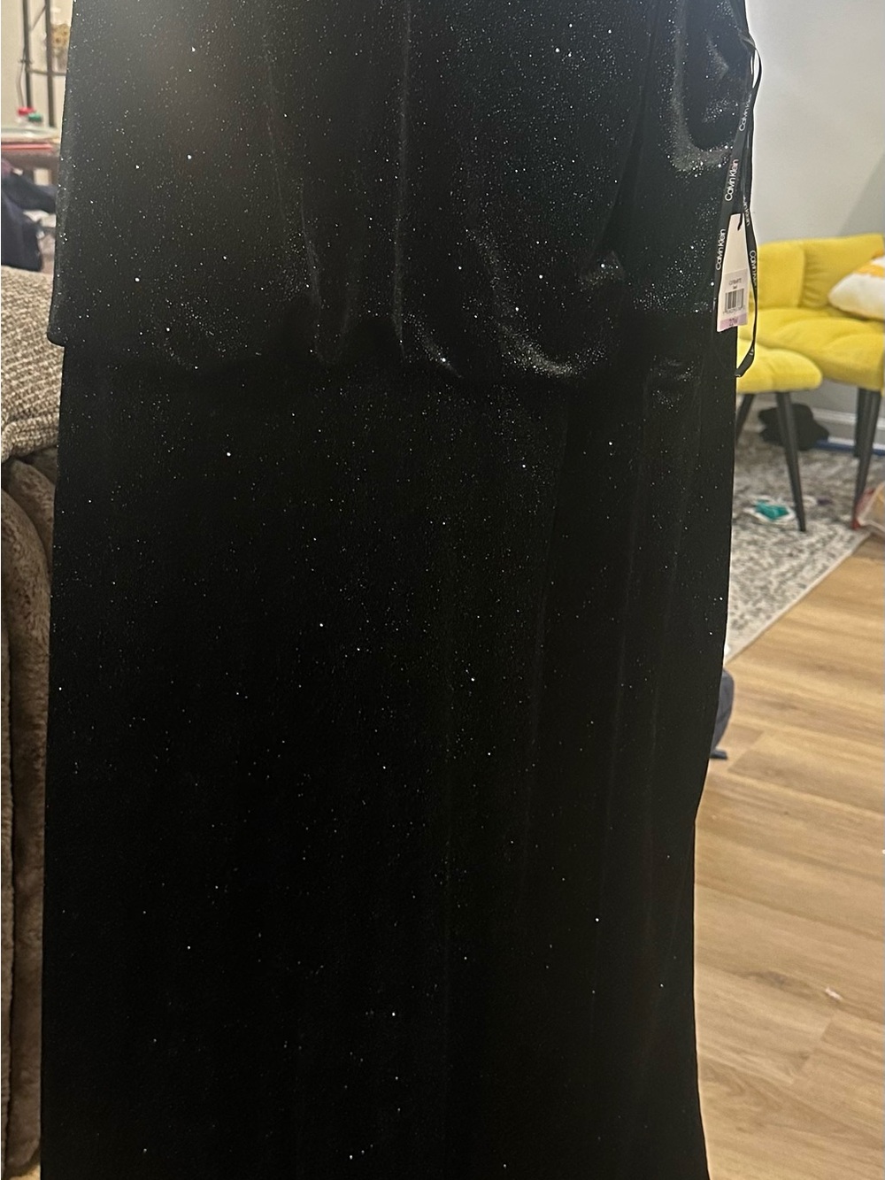 Formal Dress Plus Sz 22w Calvin Klein Hunter green Sparkle Velvet Blouson Gown
